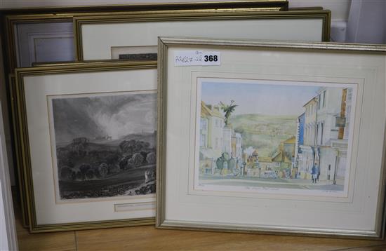 A collection of Lewes and Lewes area prints and engravings